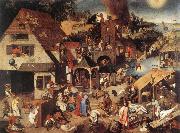 BRUEGHEL, Pieter the Younger Proverbs fd oil painting artist